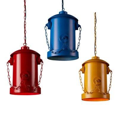 Lights of Scandinavia - Hydrant - Industrial pendant light. Retro design, metal body and adjustable chain/cord length of up to 120cm. E26/E27 Base. Available in 3 different pastel colors. Loft personality iron industry wind restaurant lamp Cafe living room bar aisle fire hydrant pillar Chandelier