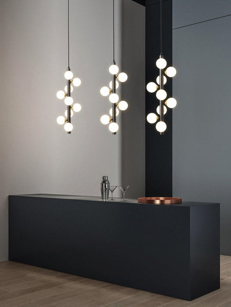 Lights of Scandinavia - Molekyl - Transform your living space into a modern, inviting ambiance with Molekyl's simple LED Chandelier. This sleek, contemporary design is perfect for any interior, from a grand staircase to a cozy bedroom. Its unique polished copper finish will add both style and illumination to any room in your home.