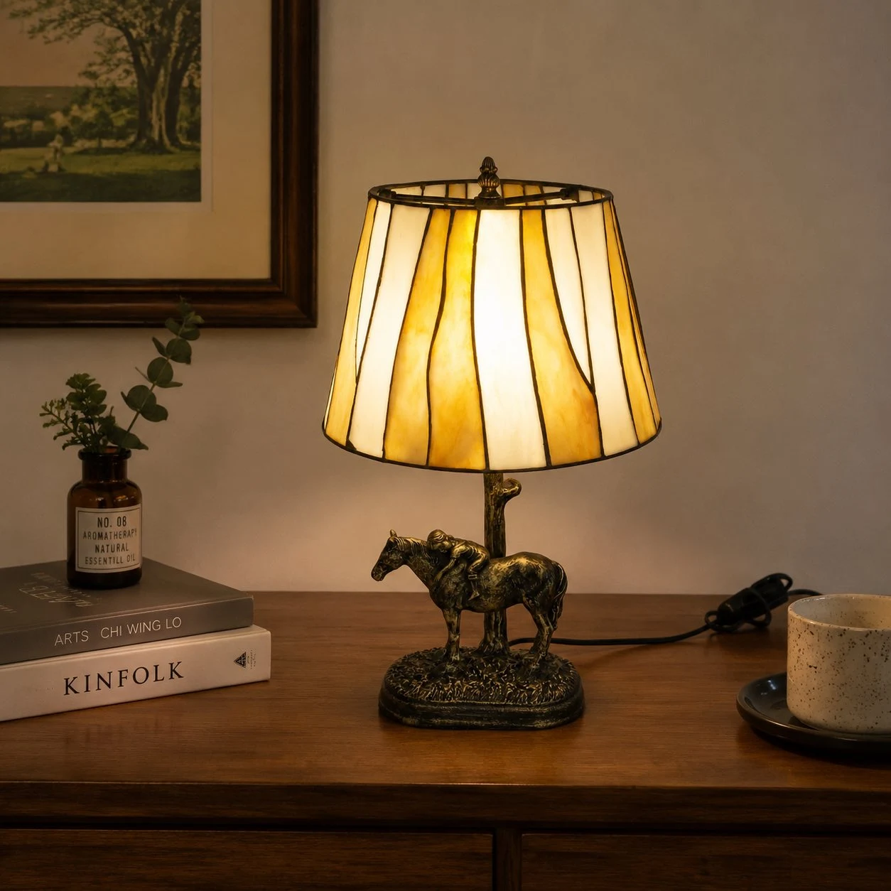 Tiffany-style stained glass table lamp product image