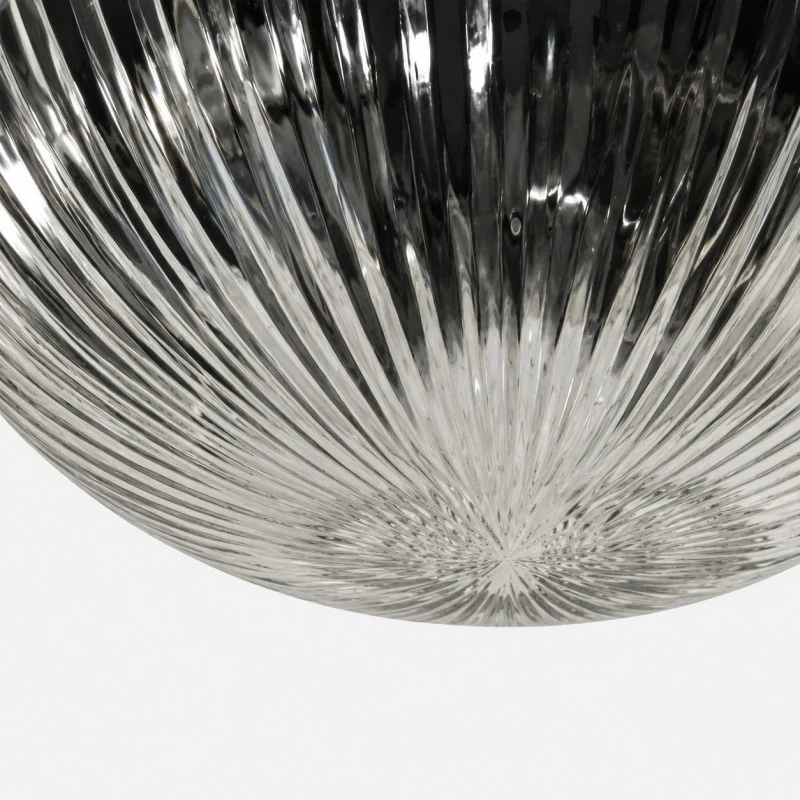 Bottom detail of ribbed clear glass shade