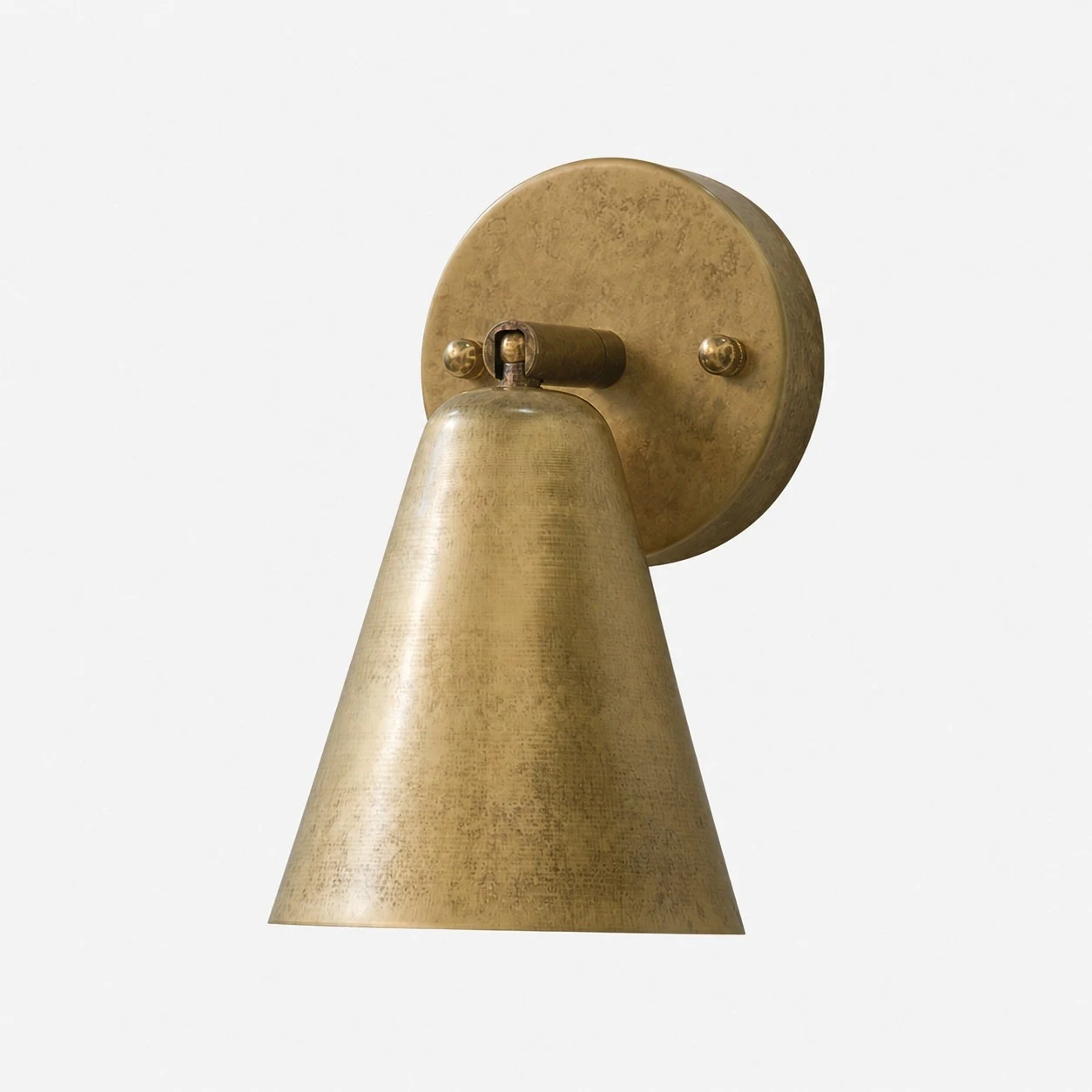 Brass cone wall lamp with brass wall plate