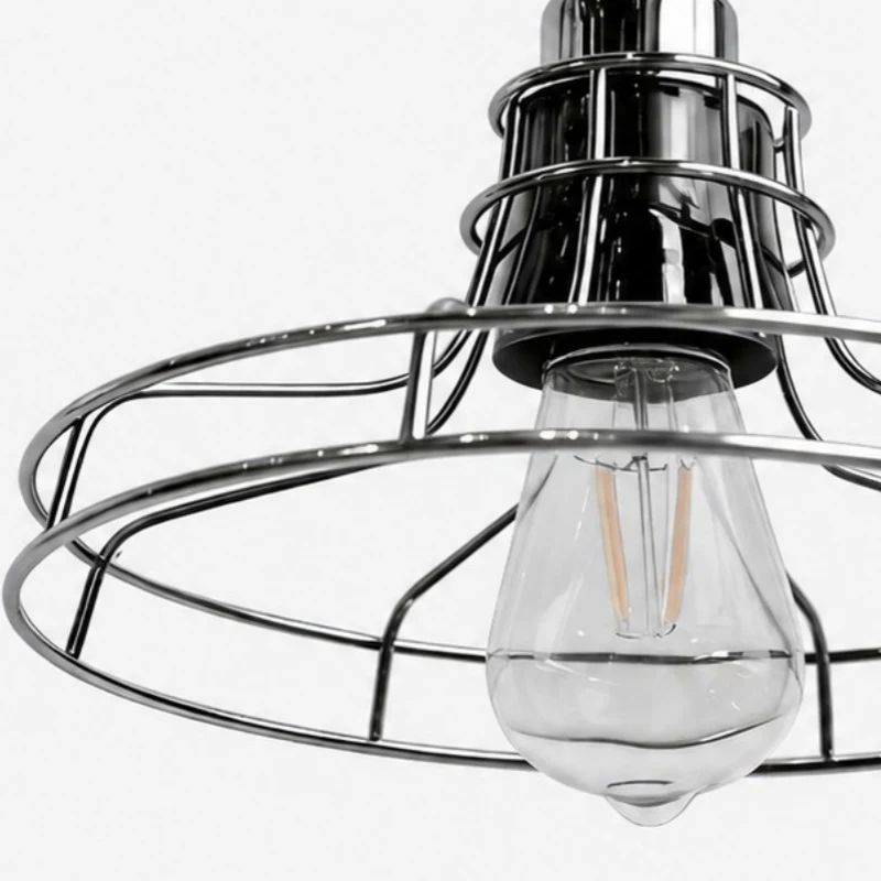 Close-up of smoky glass and cage detail