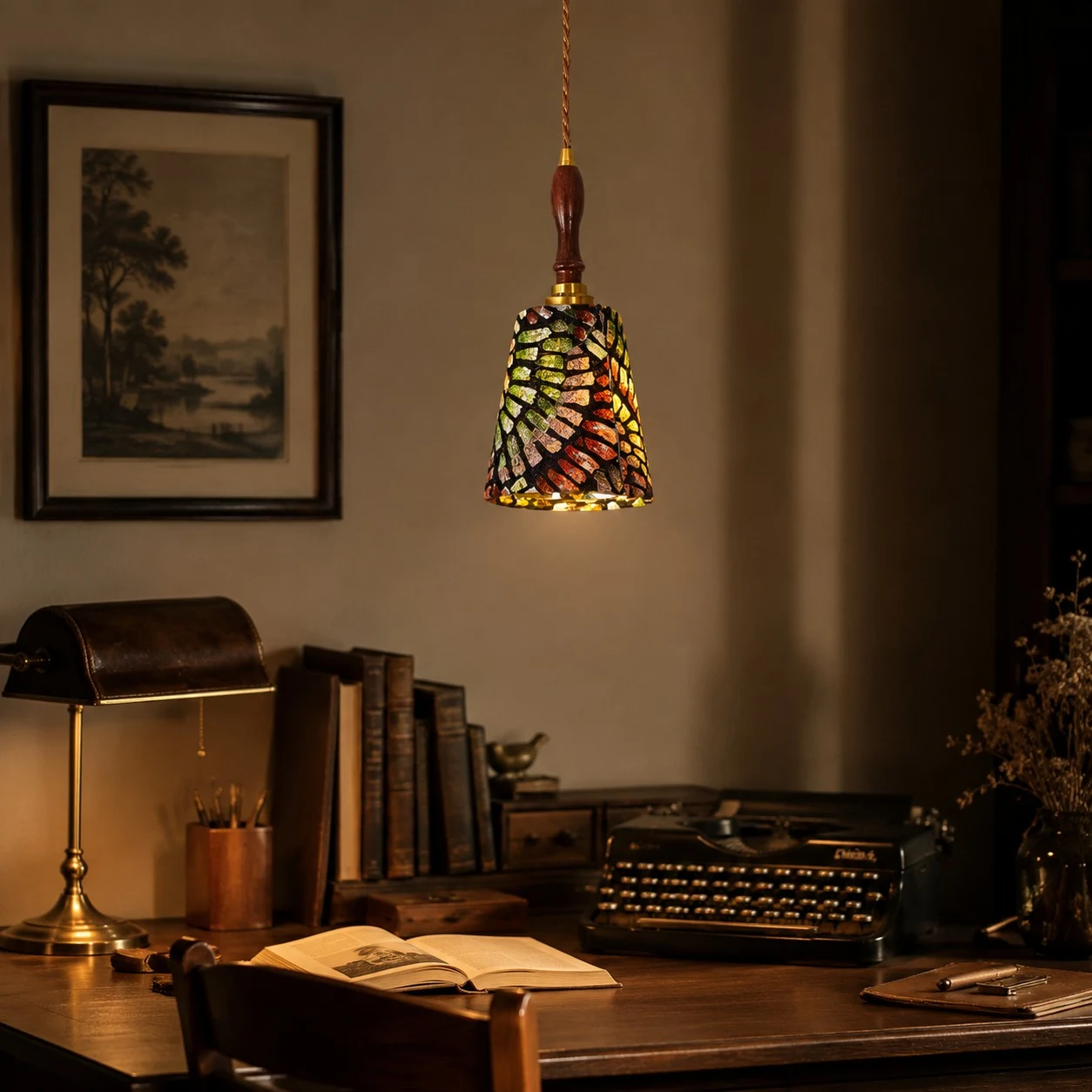 Desk and bedside lighting scene