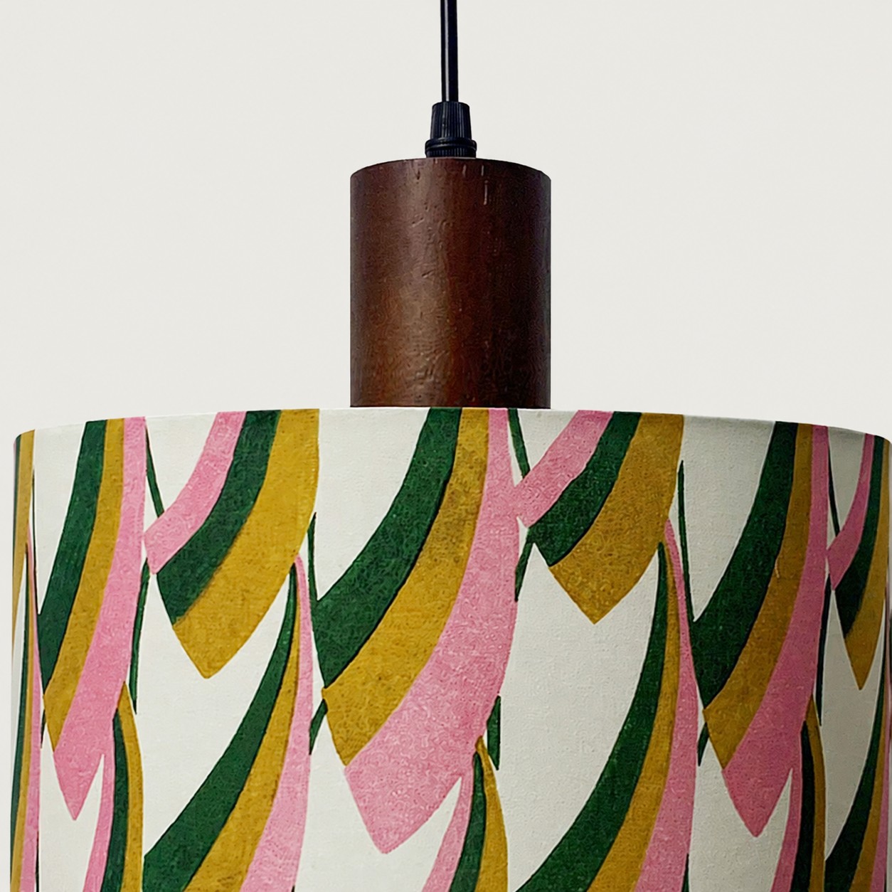 Fabric drum pendant light 12