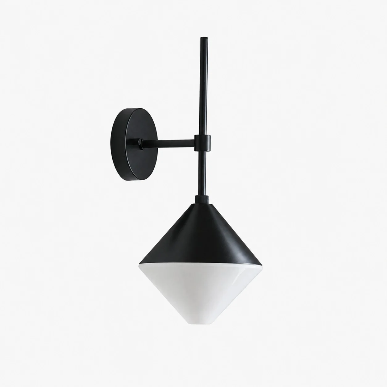 black and white outdoor waterproof wall sconce front view