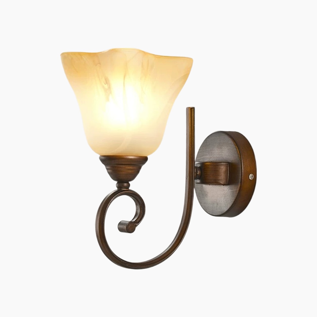 1-Light frosted glass wall sconce
