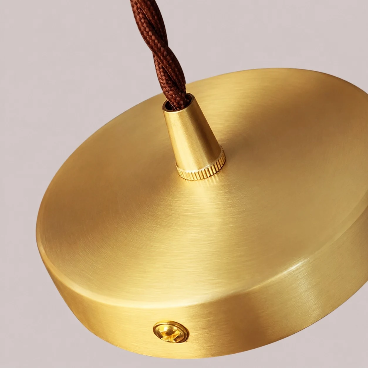 brushed brass ceiling canopy detail