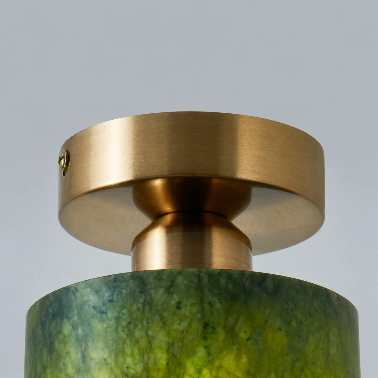 Green jade brass ceiling light detail 02