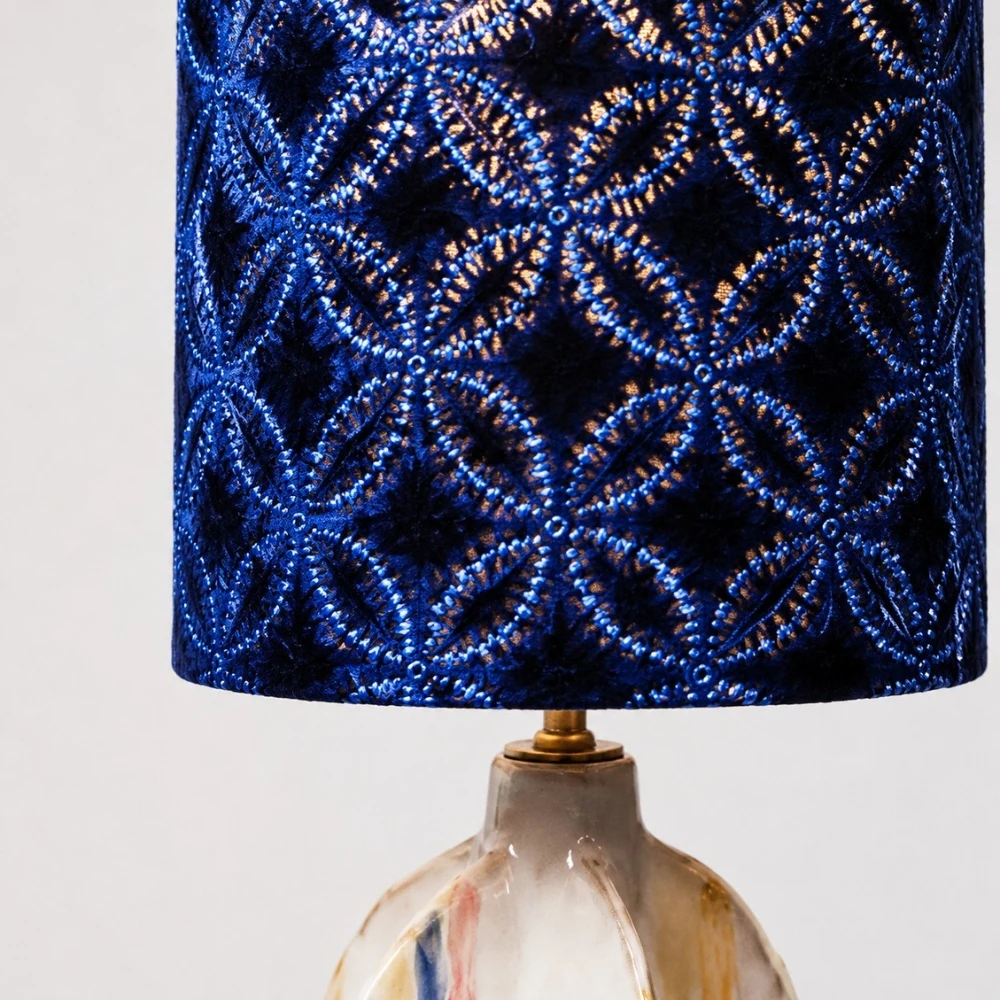 Blue Botanical Ceramic Table Lamp