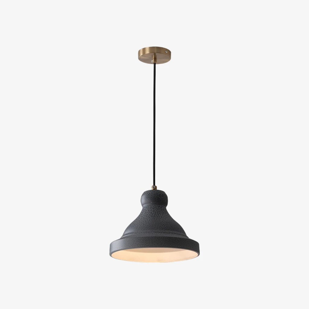 Gray metal dome pendant lamp product view