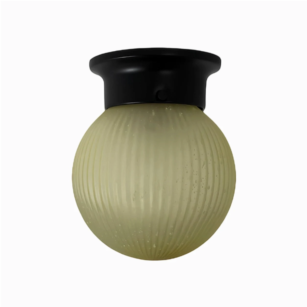 Style E minimalist glass ceiling lamp in black finish