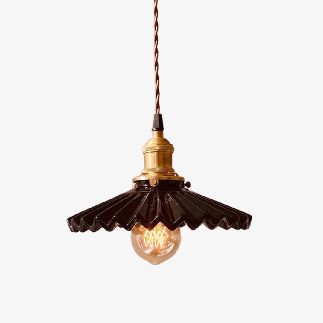 Pleated Ceramic Pendant Light SKU image