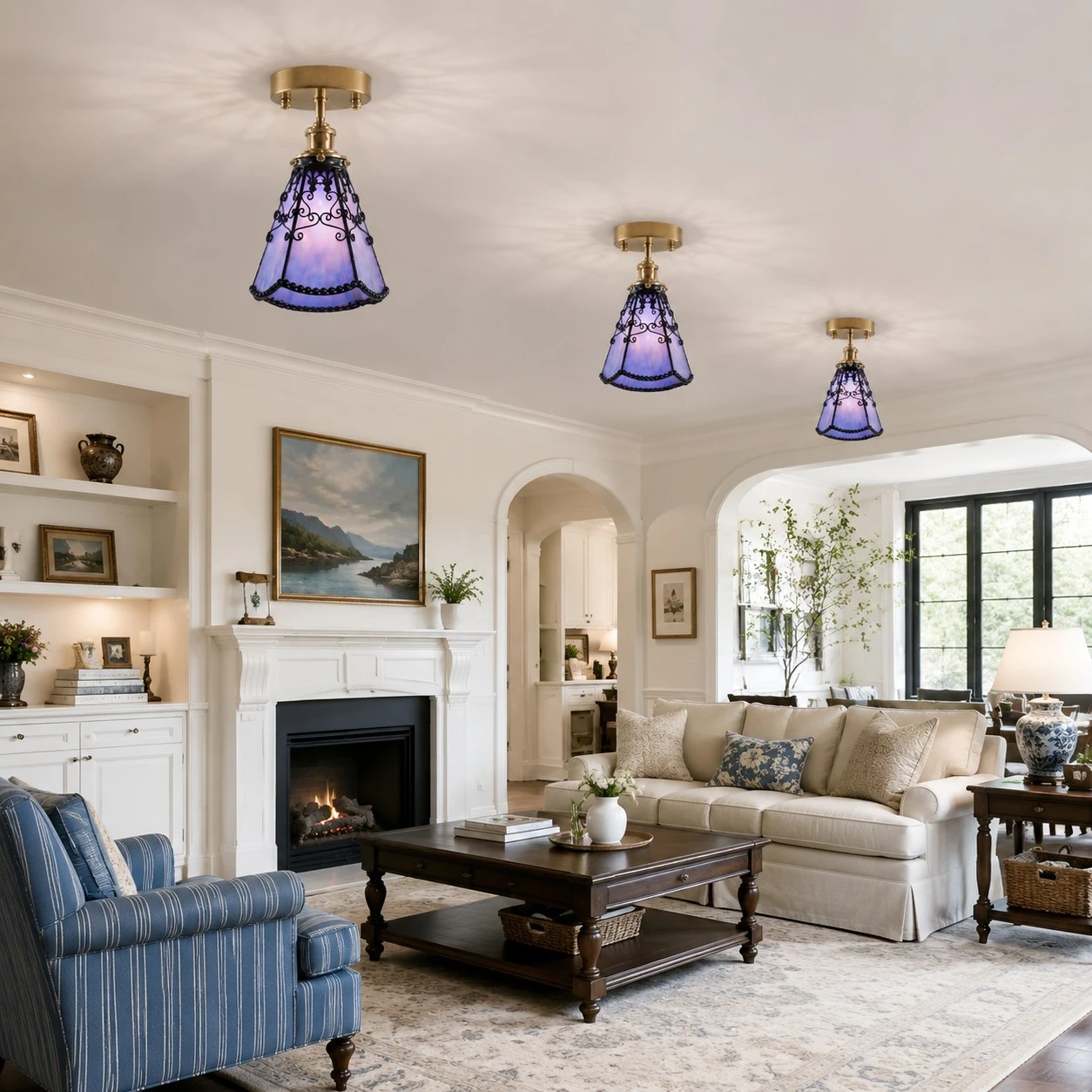 living room multi-light scale scene