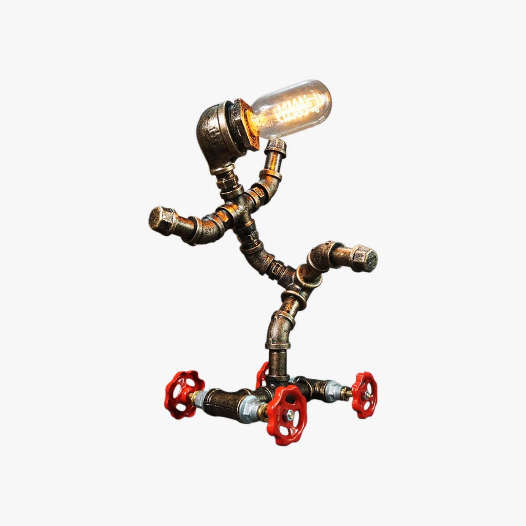 Hawke retro industrial pipe table lamp