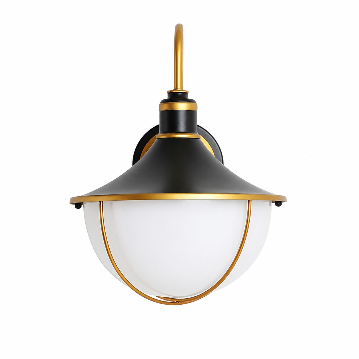 Black and Gold Outdoor Wall Lantern