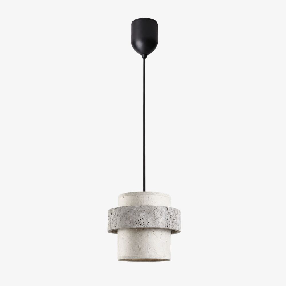 Style C gray travertine stone pendant light with one head