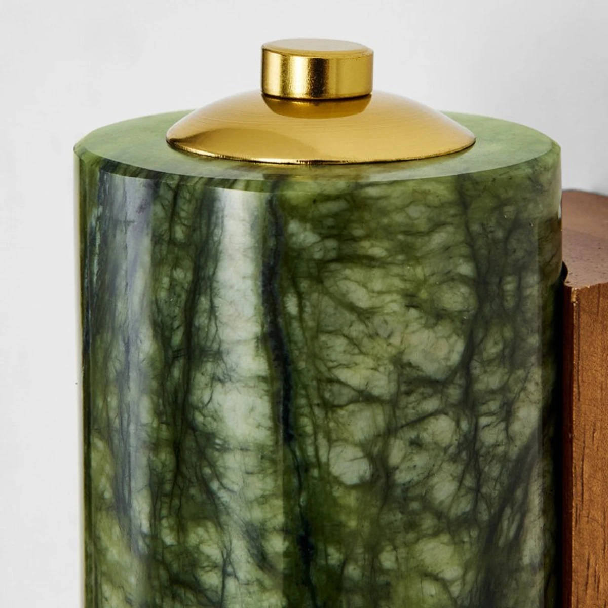 Green jade texture and brass metal top detail
