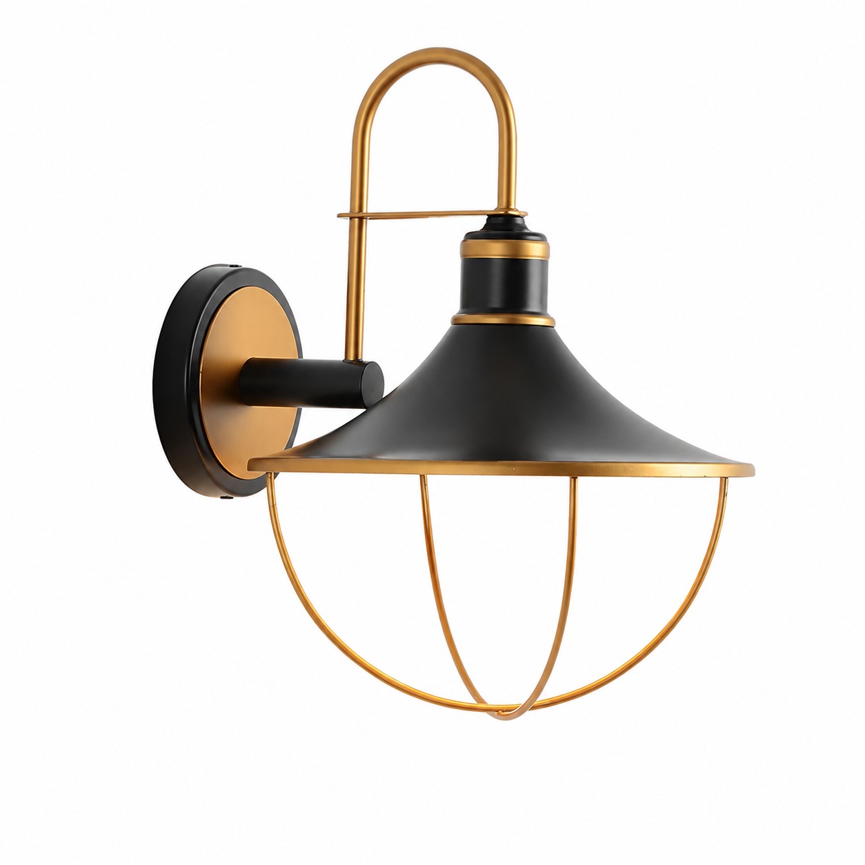 Black and Gold Outdoor Wall Lantern