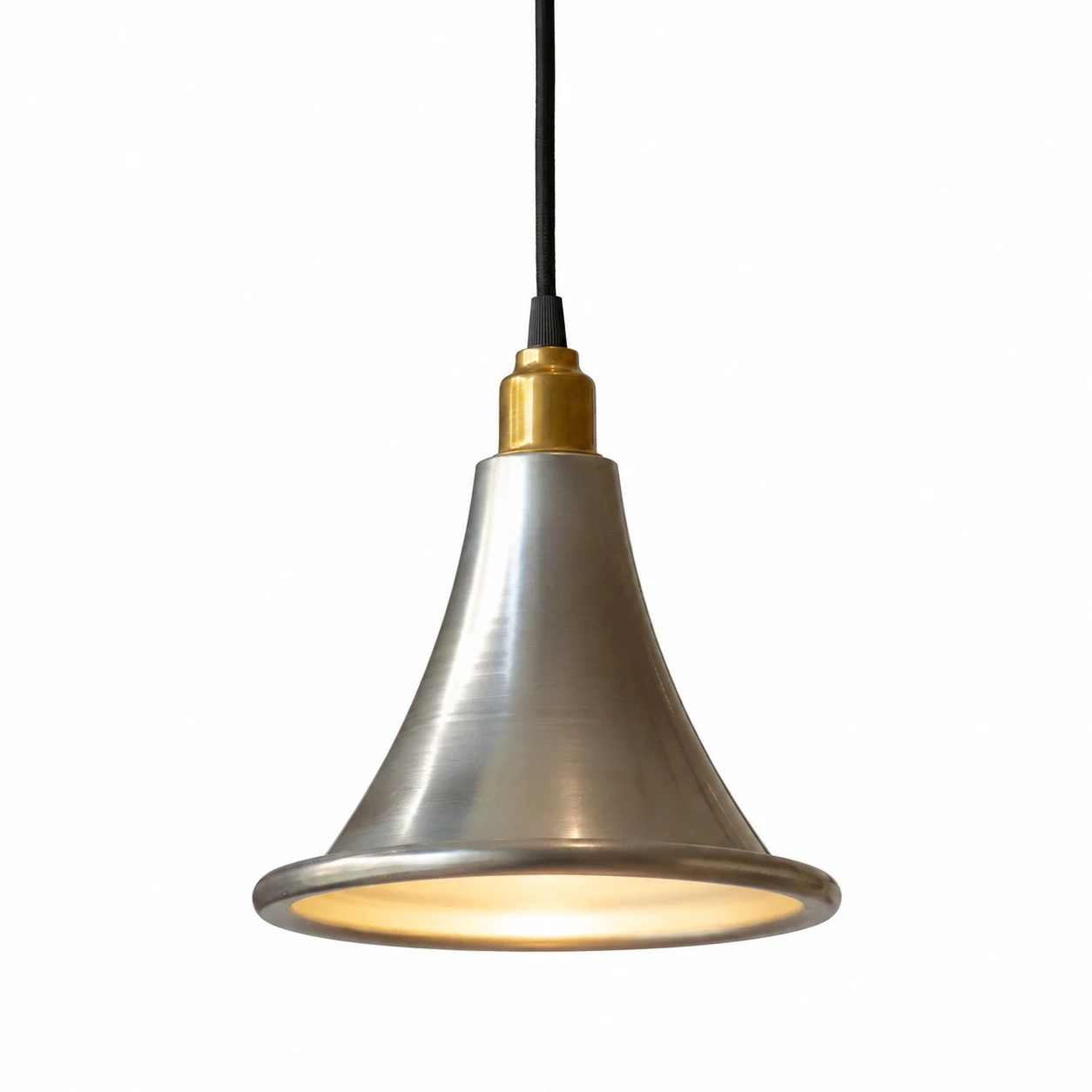 Silver art deco pendant light full view