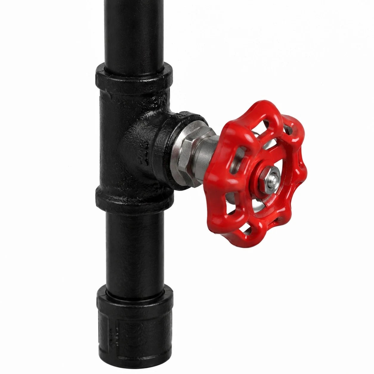 Close view of red valve detail