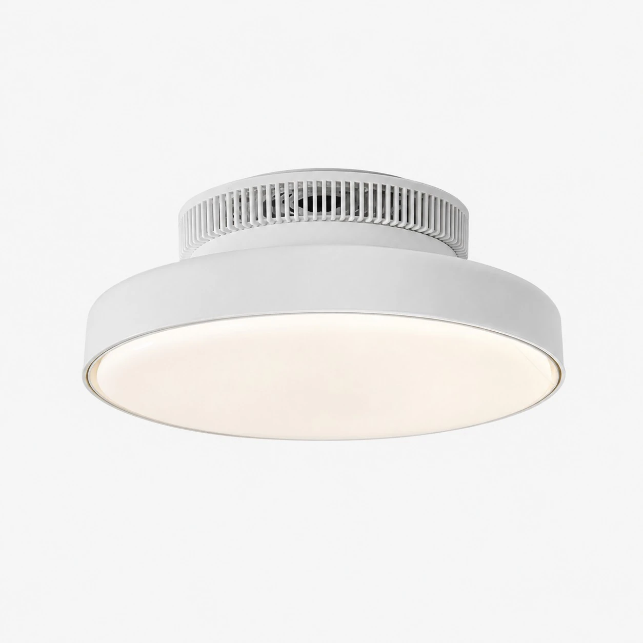 White ribbed ceiling fan light