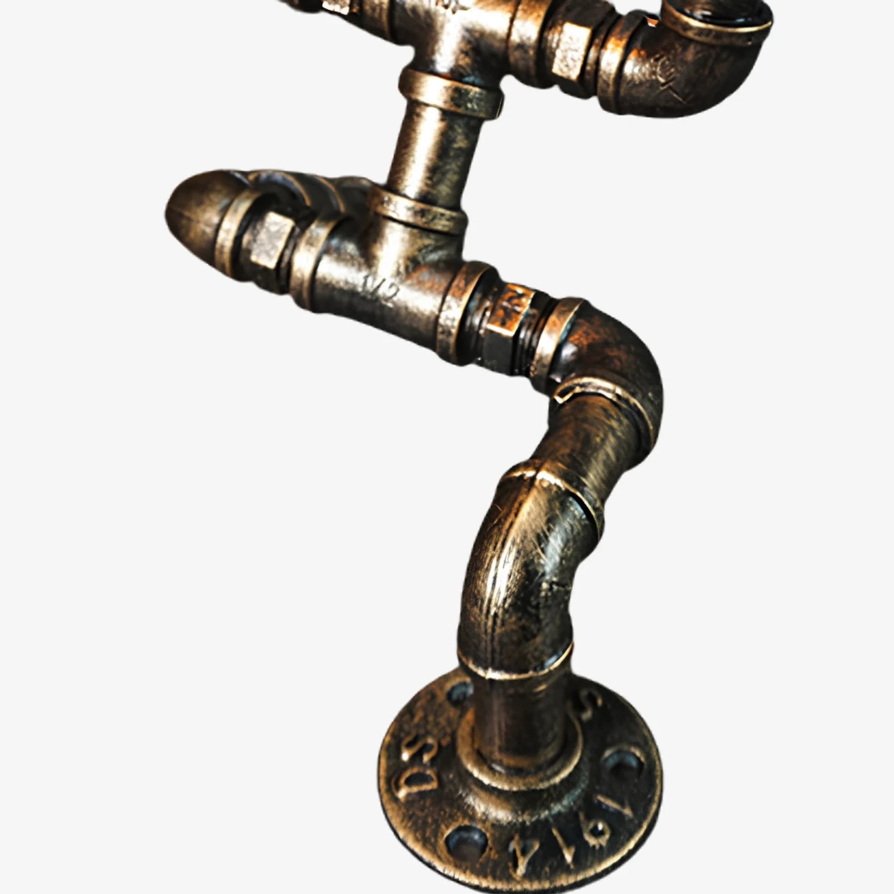 Aged metal pipe joint detail