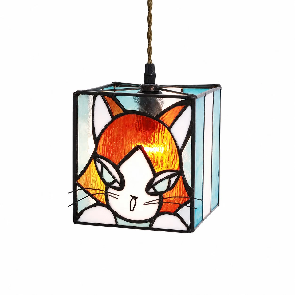 stained glass cat pendant light SKU option