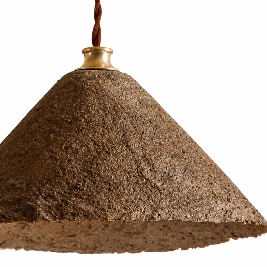 Textured cone pendant light detail