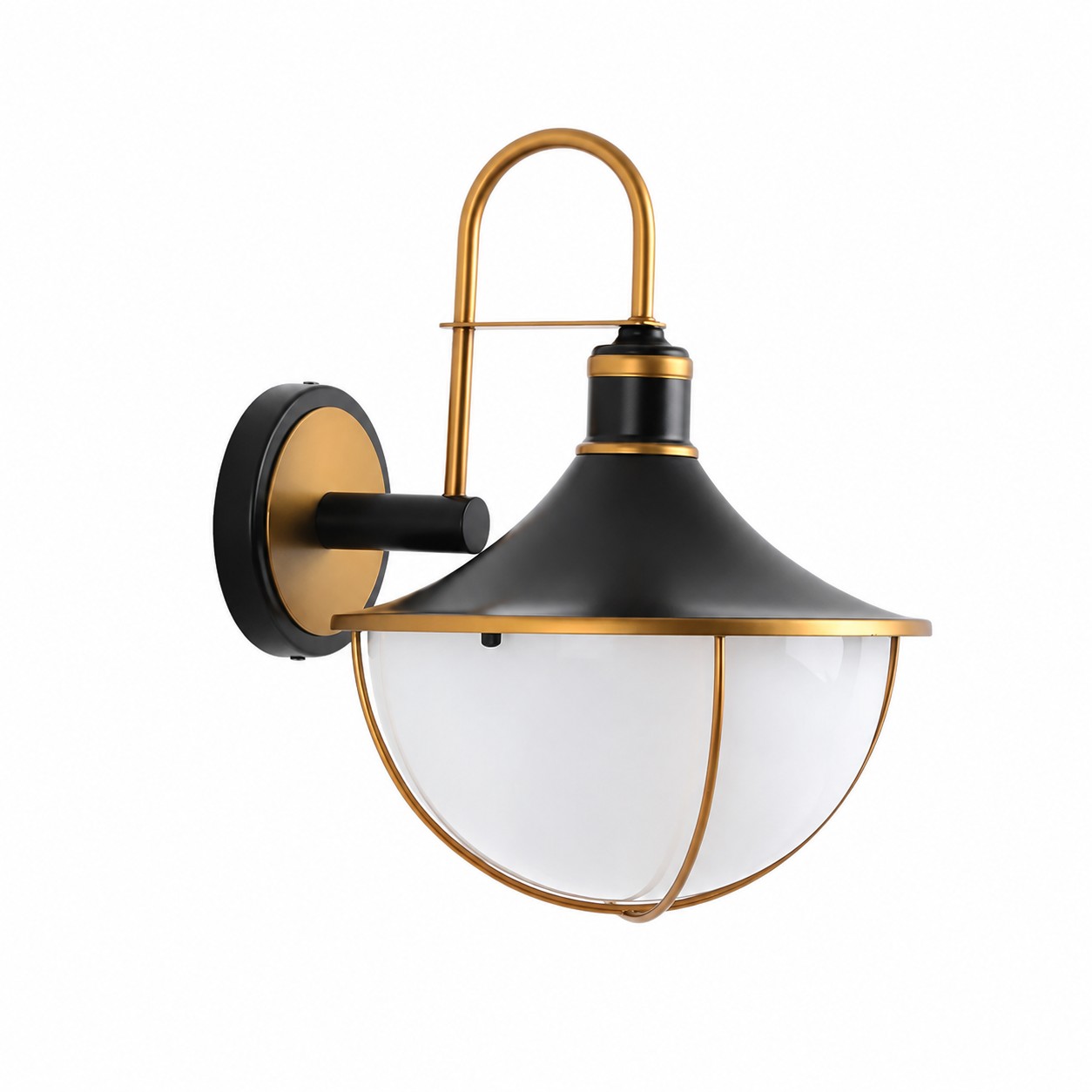 Black and Gold Outdoor Wall Lantern