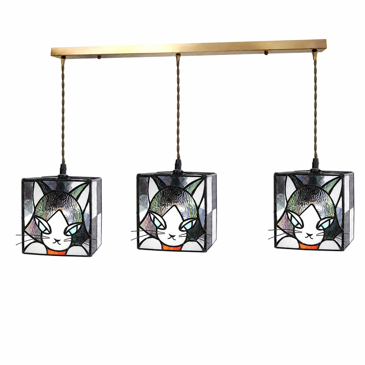 stained glass cat pendant light SKU option