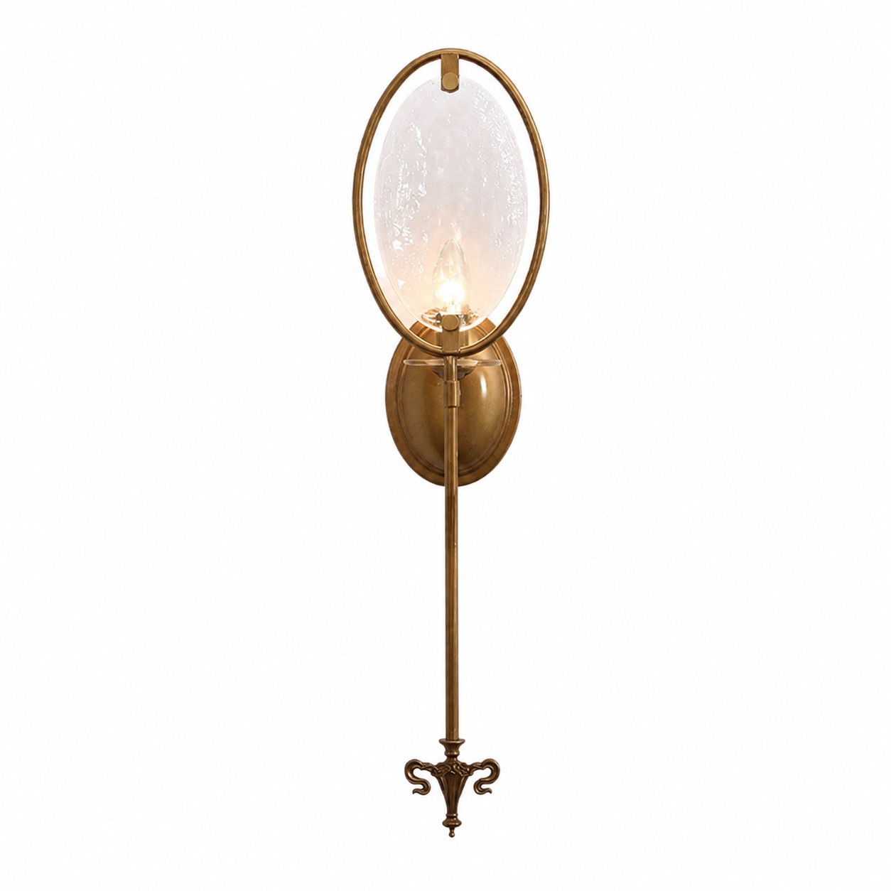 Oval Glass Wall Sconce With Pull Chain