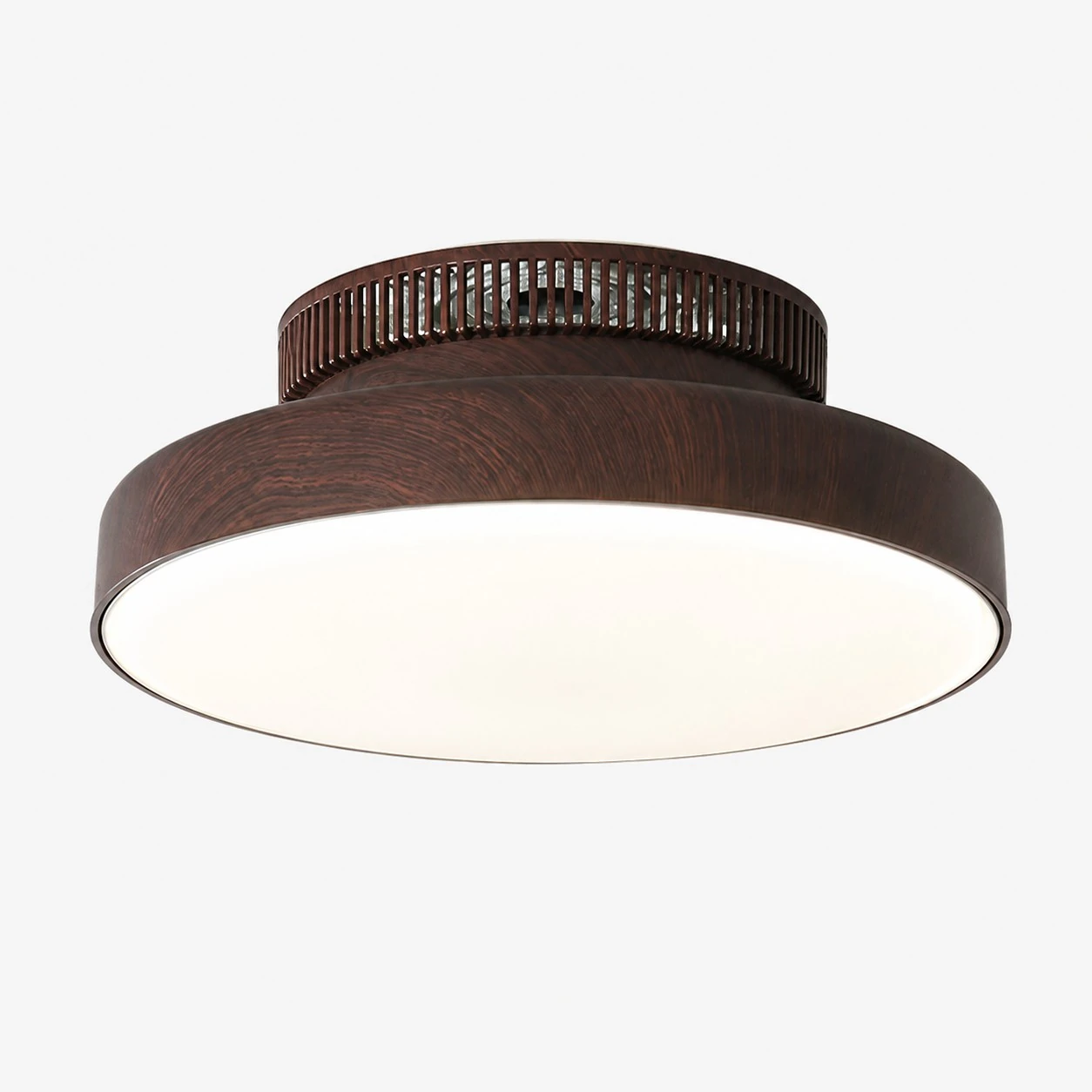 Dark walnut ribbed ceiling fan light