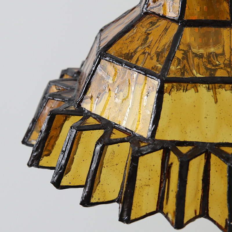 Vintage Stained Glass Pendant Light 11