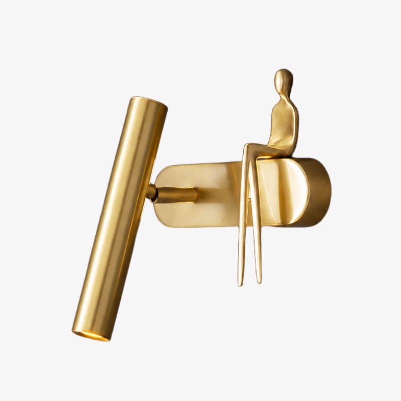 Brass left spotlight wall sconce SKU
