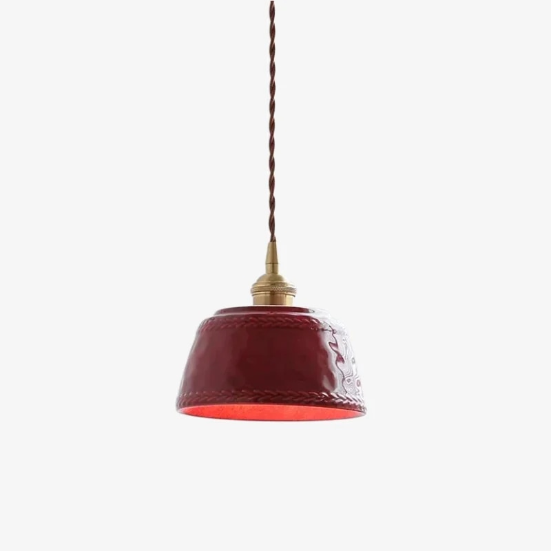 Red ceramic pendant light